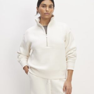 The ReTrack Half-Zip Sweatshirt | Bone