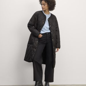 The Long Quilted Liner | Black