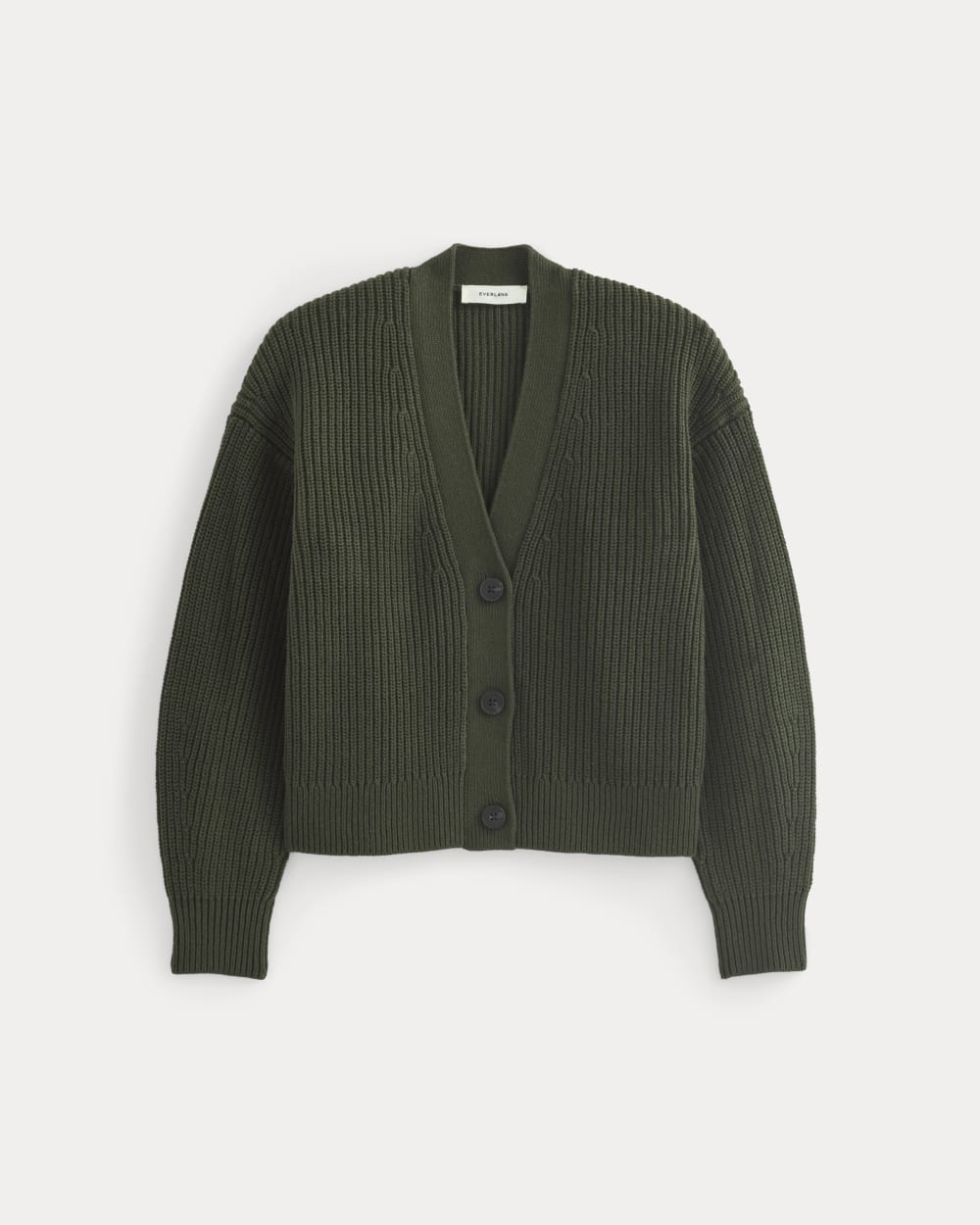 The Boxy Cardigan in Everyday Cotton | Dark Green - Image 2