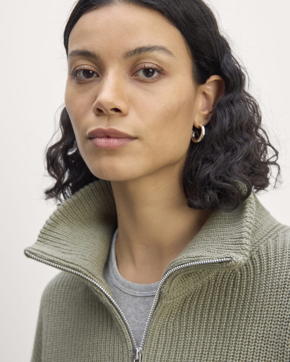 The Half-Zip in Everyday Cotton | Sage Green - Image 4