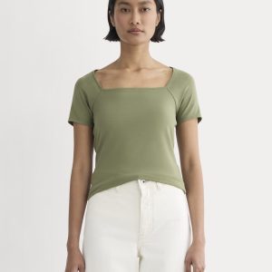 The Form Square-Neck Top | Lichen Green
