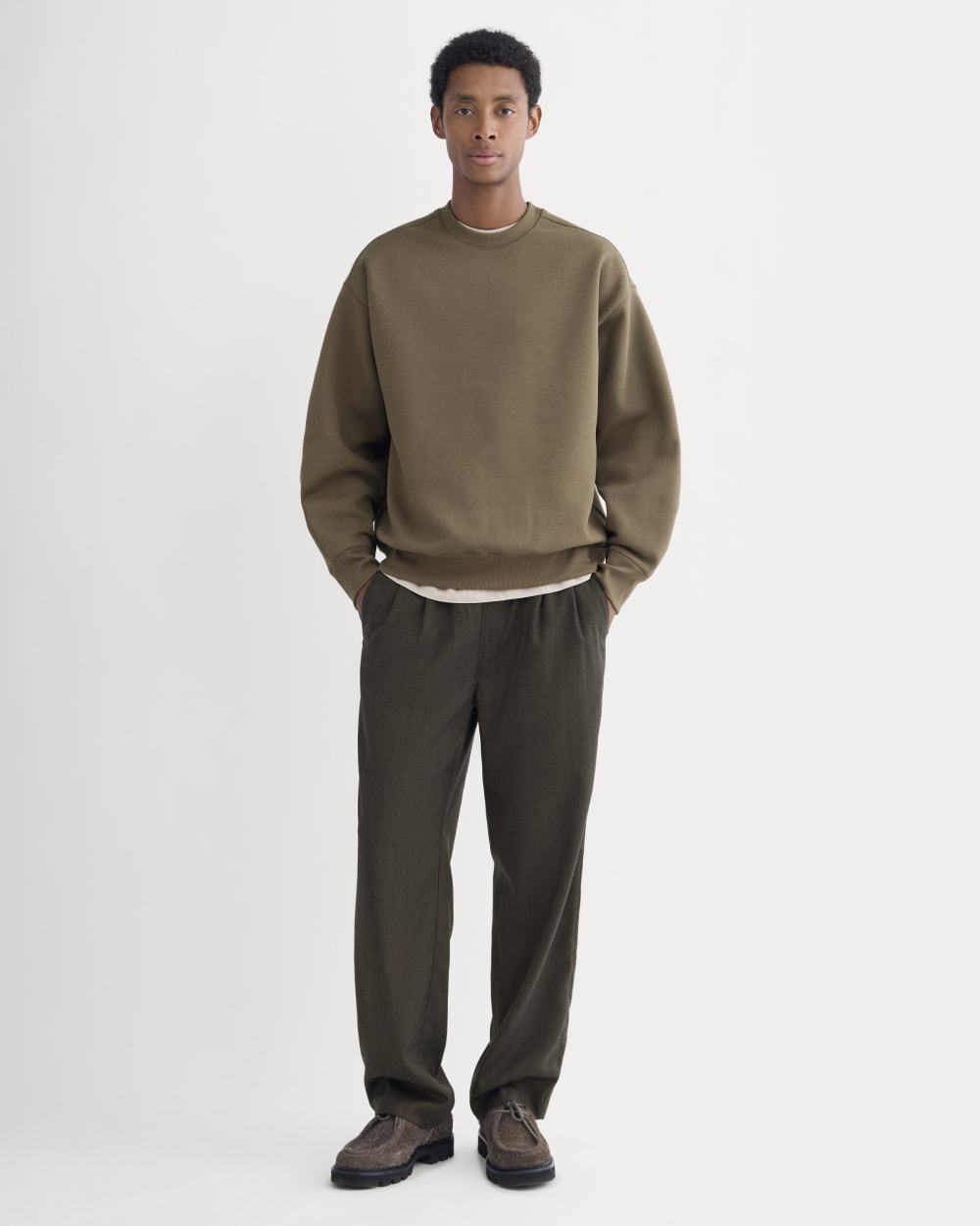 Luxe Fleece Crew Pullover | Deep Taupe - Image 3
