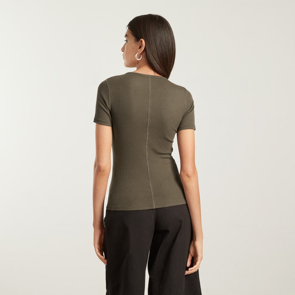 The Pima Micro-Rib Crew Tee | Beech - Image 3