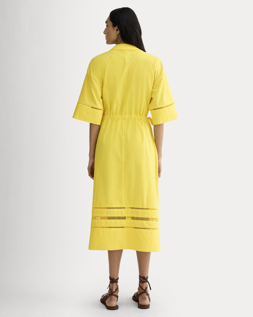 The Lace Trim Caftan Dress | High Visibility Yellow - Image 3