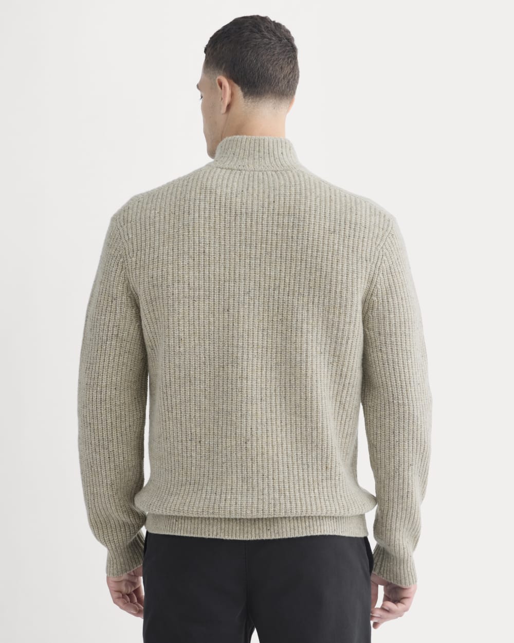The Felted Merino Half-Zip Sweater | Heather Gravel Donegal - Image 5