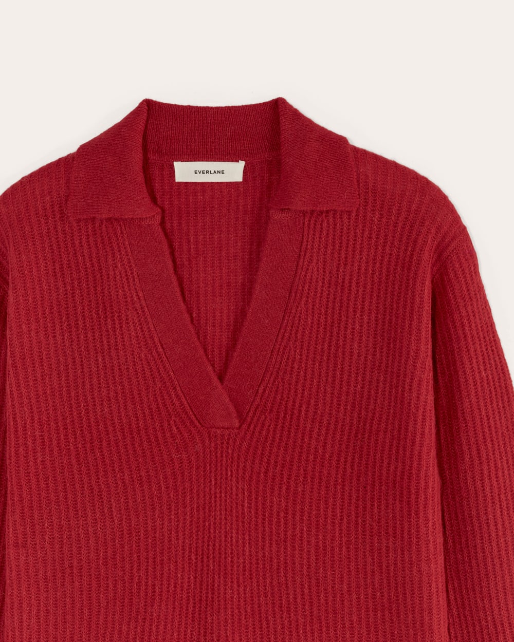 The Oversized Polo in Alpaca | Berry Red - Image 6