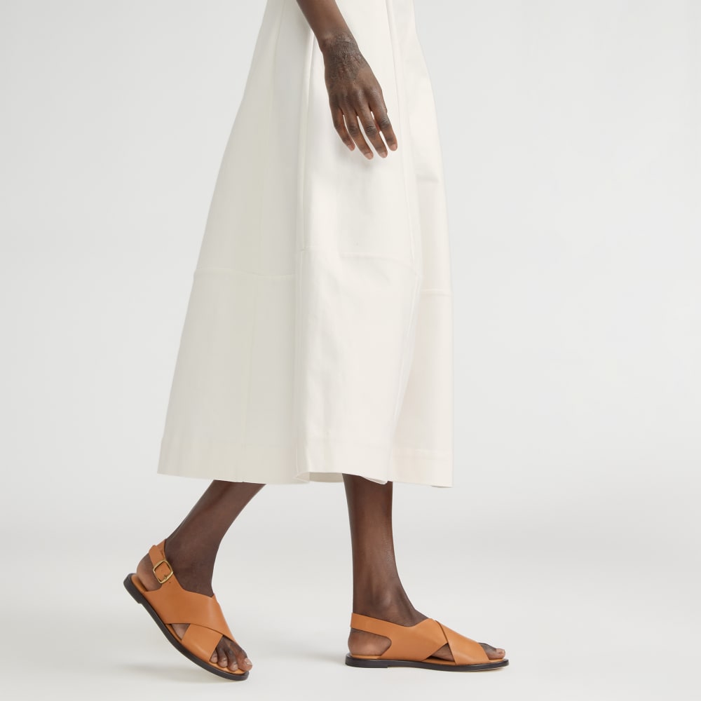 The Structured Cotton Bell Dress | Bone - Image 6