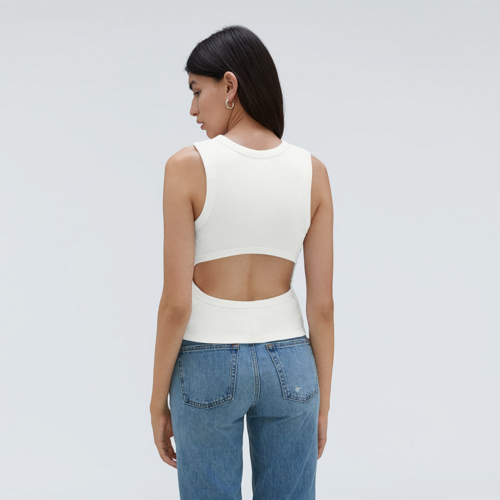 The Ribbed Cutout Tank | White - Image 2
