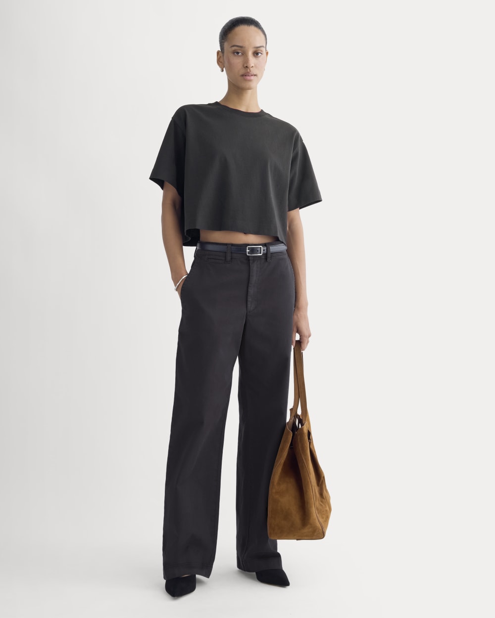 The Premium Weight Cropped Tee | Black - Image 3