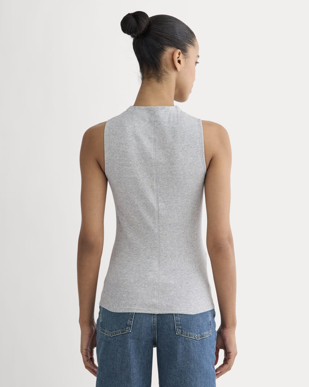 The Luxe Rib Funnel-Neck Tank | Classic Heather Grey - Image 5