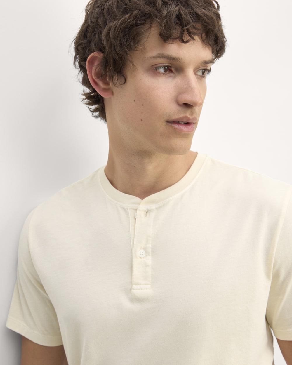 The Essential Organic Garment-Dyed Henley | Parchment - Image 4
