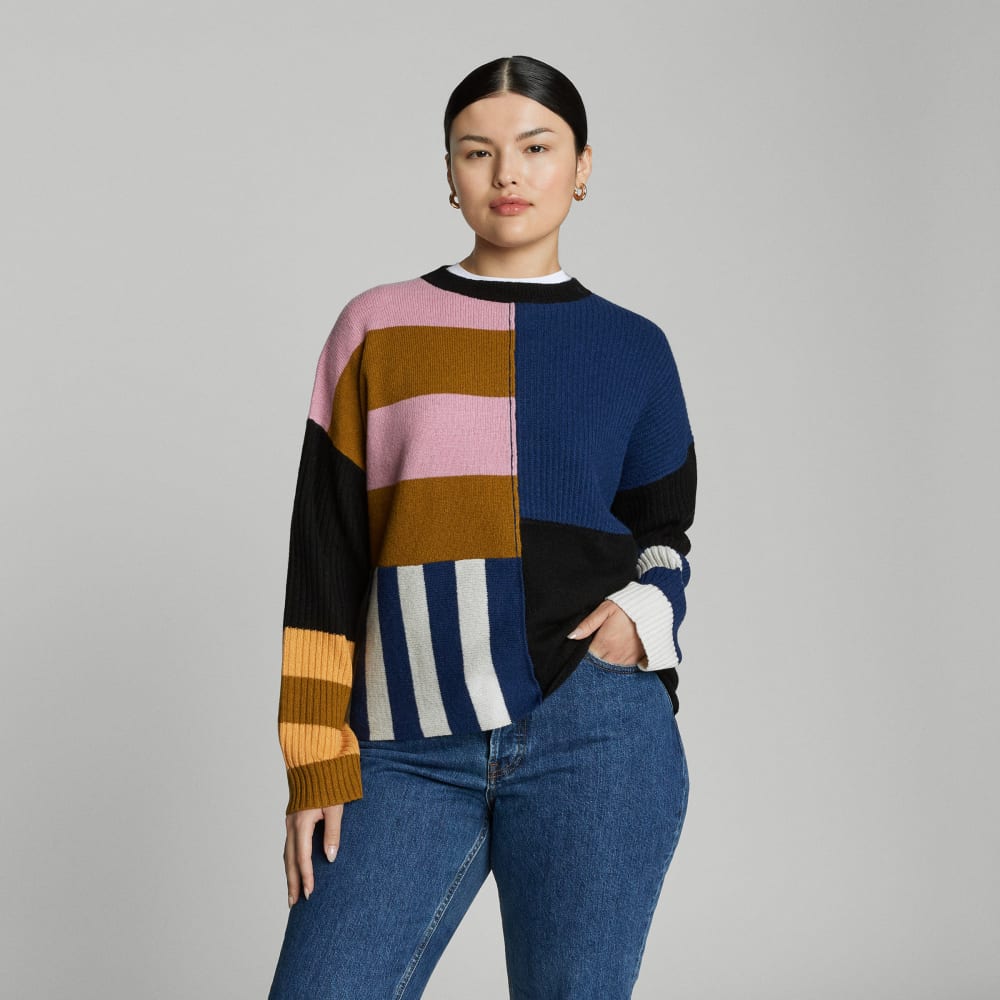 The Cashmere Patchwork Sweater | Multi Stripe