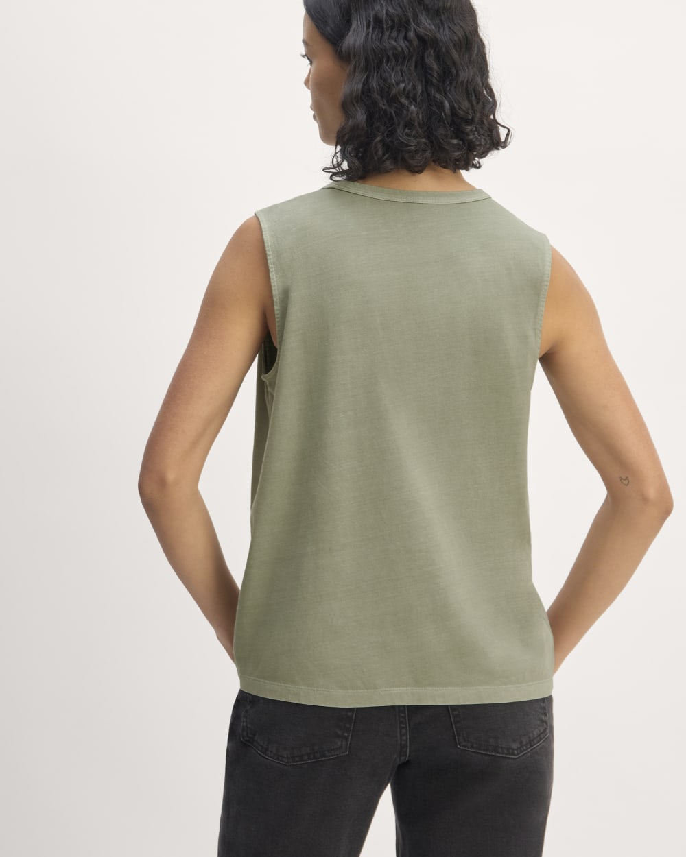 The Boyfriend Tank in Essential Cotton | Seagrass - Image 4