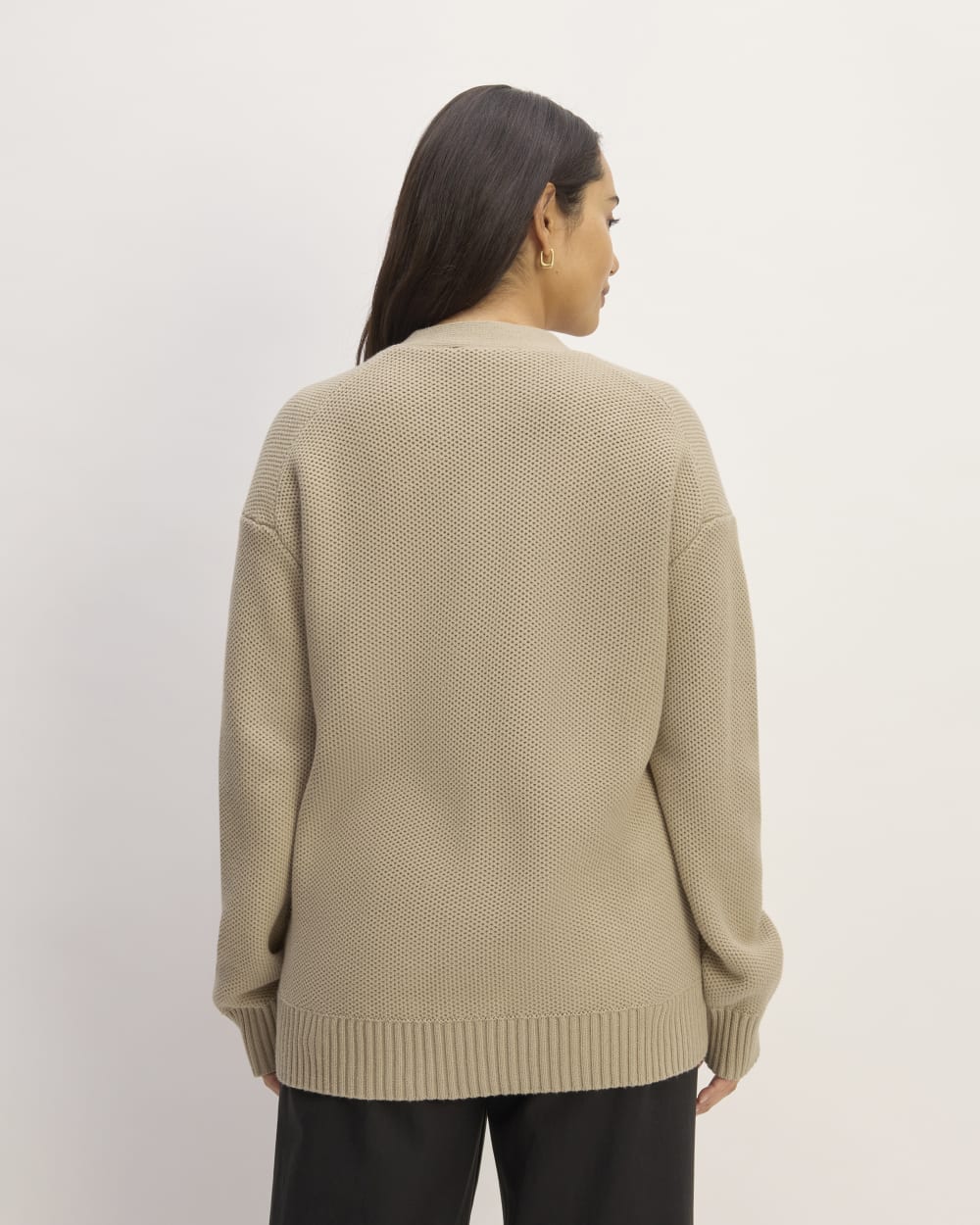 The Cotton Honeycomb Cardigan | Trench Coat Khaki - Image 6