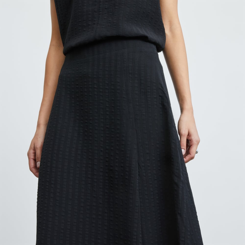 The City Stripe Midi Skirt | Black - Image 4