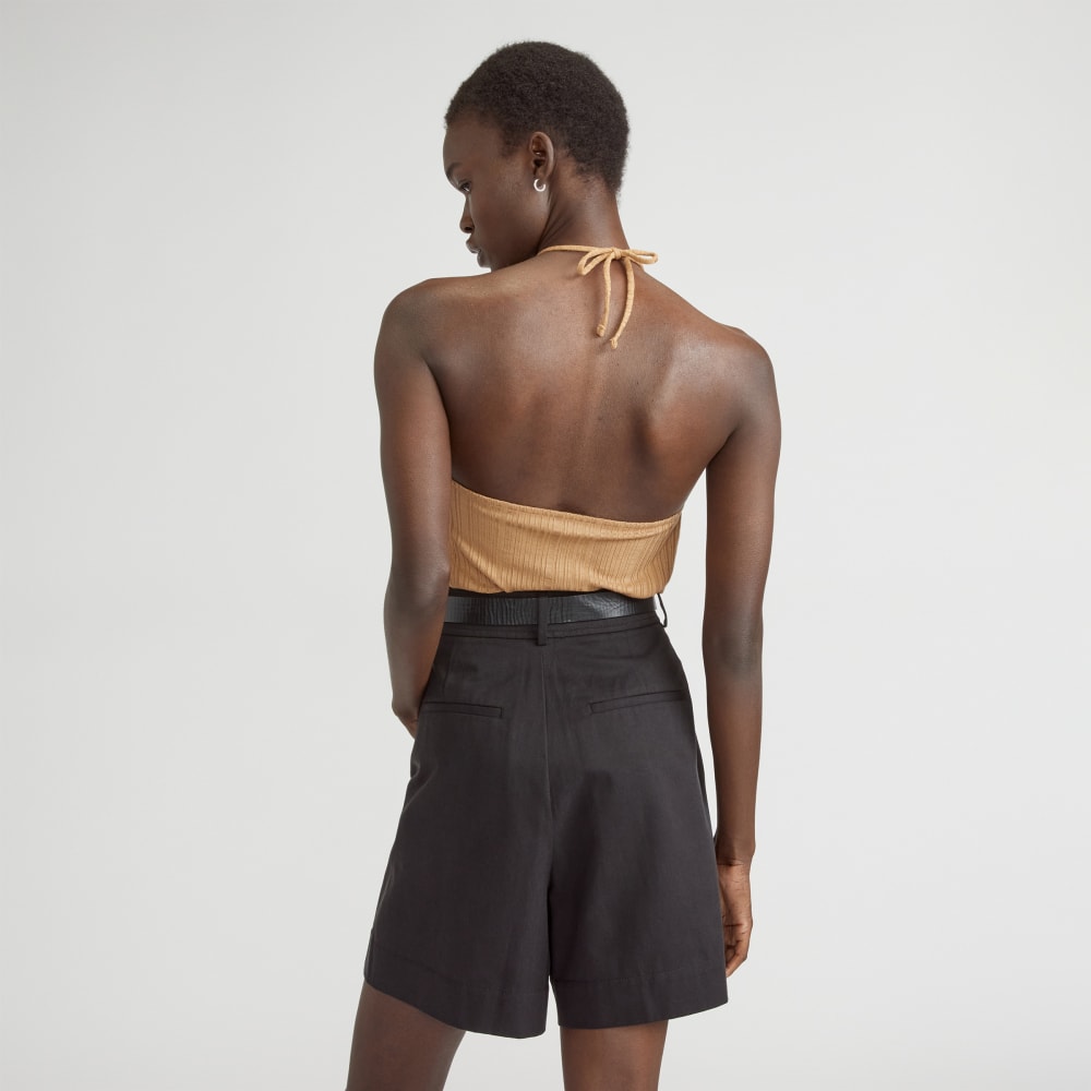 The Rib Soft Knit Halter Top | Caramel - Image 3