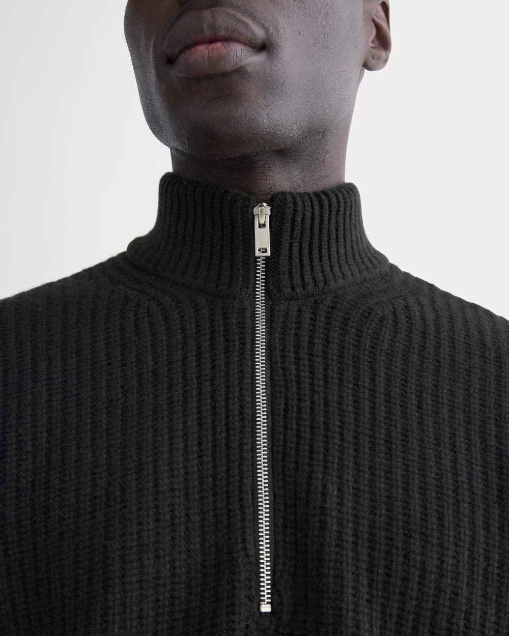 The Felted Merino Half-Zip Sweater | Black - Image 3