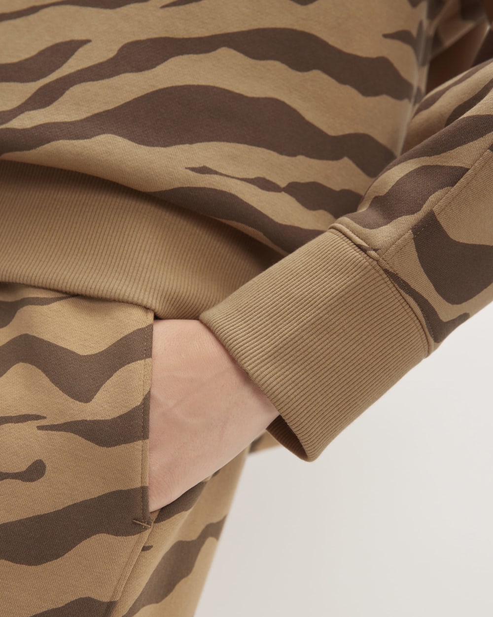 The ReTrack Oversized Crew | Cocoa Tiger Stripe - Image 4