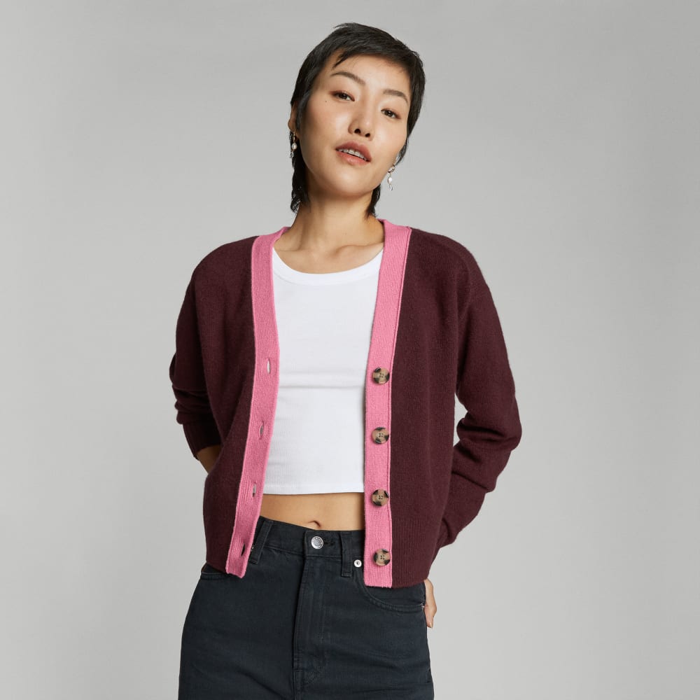 The Cashmere Cardigan | Tawny Port / Bubblegum - Image 4