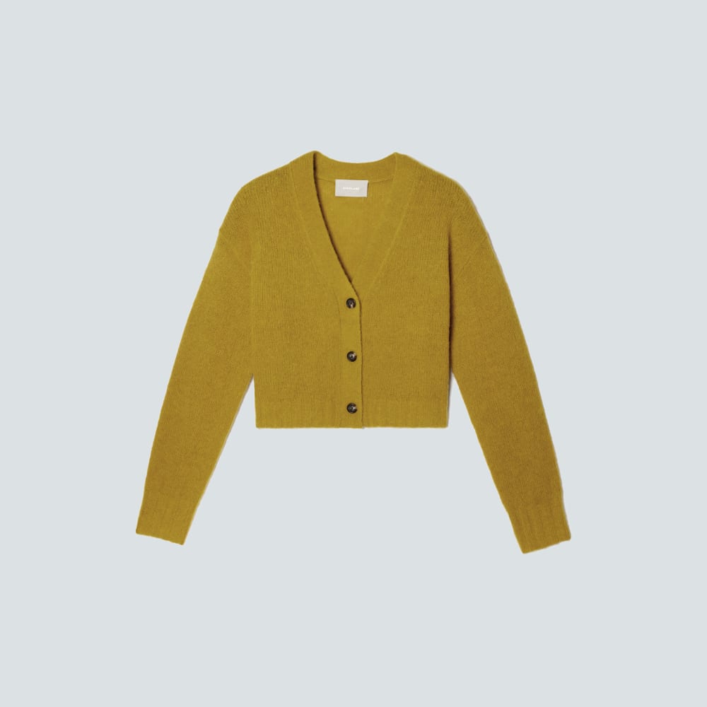 The Alpaca V-Neck Cropped Cardigan | Golden Palm - Image 2