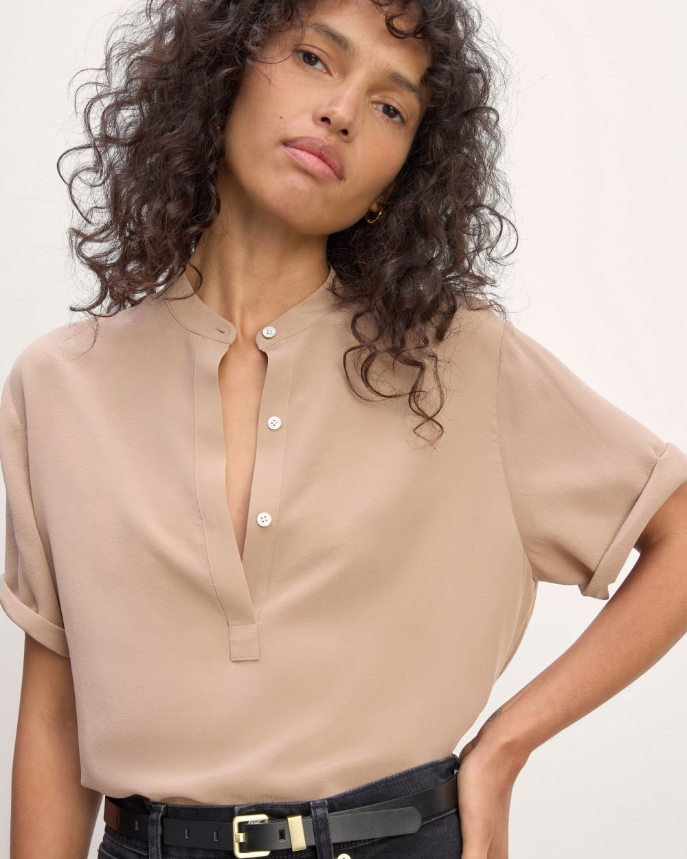 The Popover Top in Washable Silk | Chanterelle - Image 2