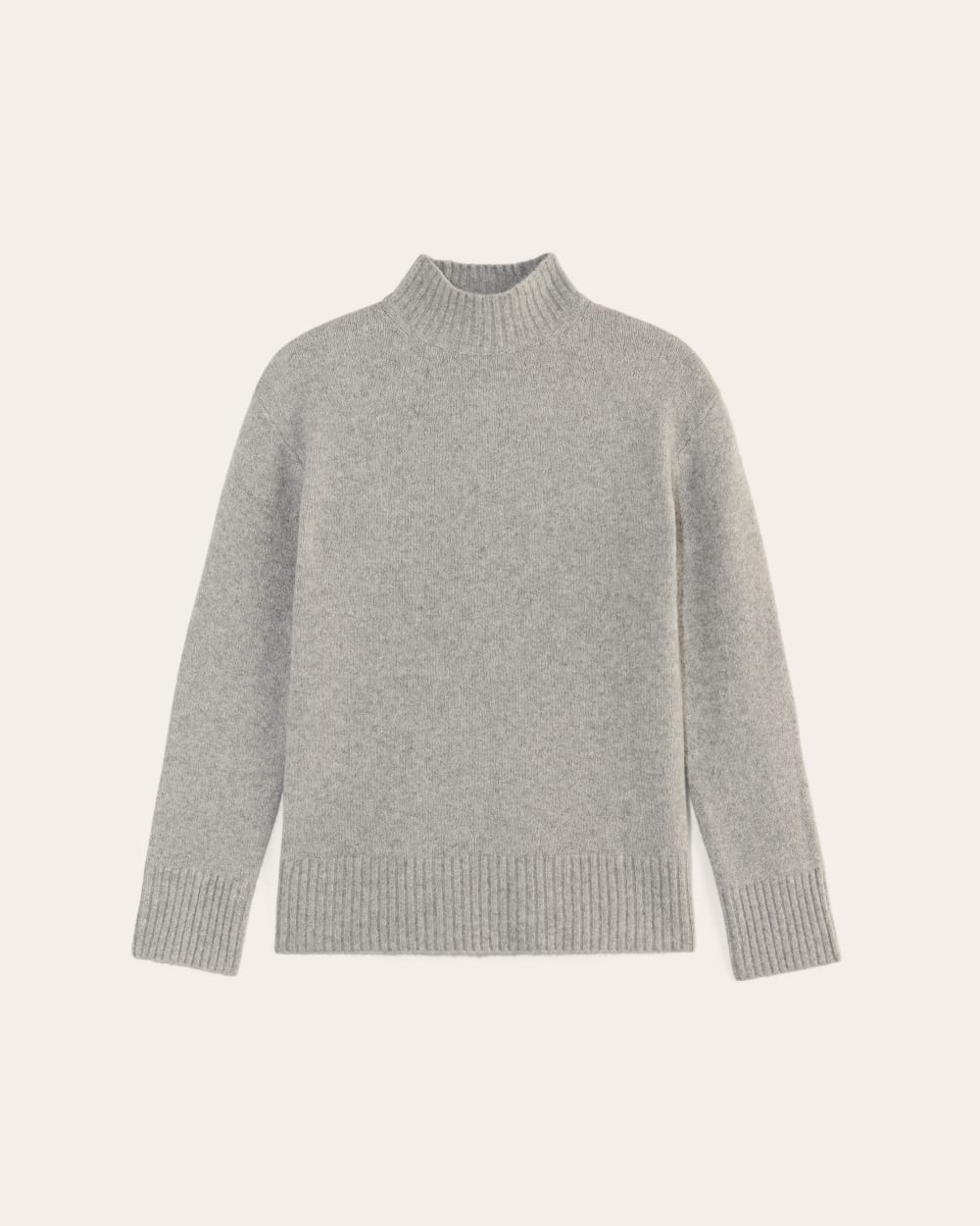 The Mockneck Sweater in Plush Cotton | Heathered Grey - Image 2