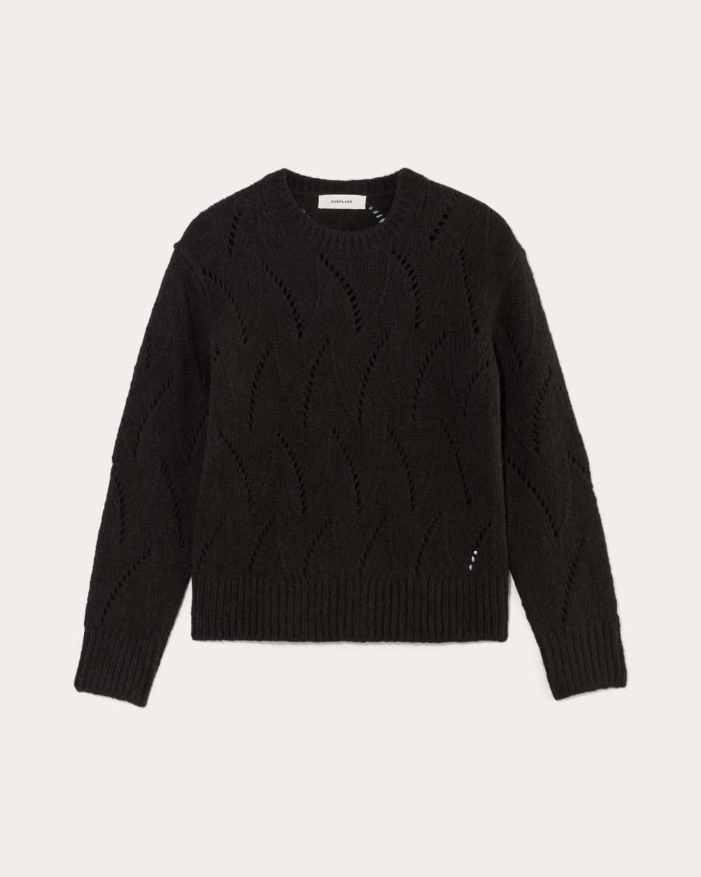 The Pointelle Sweater in Cloud | Black - Image 2