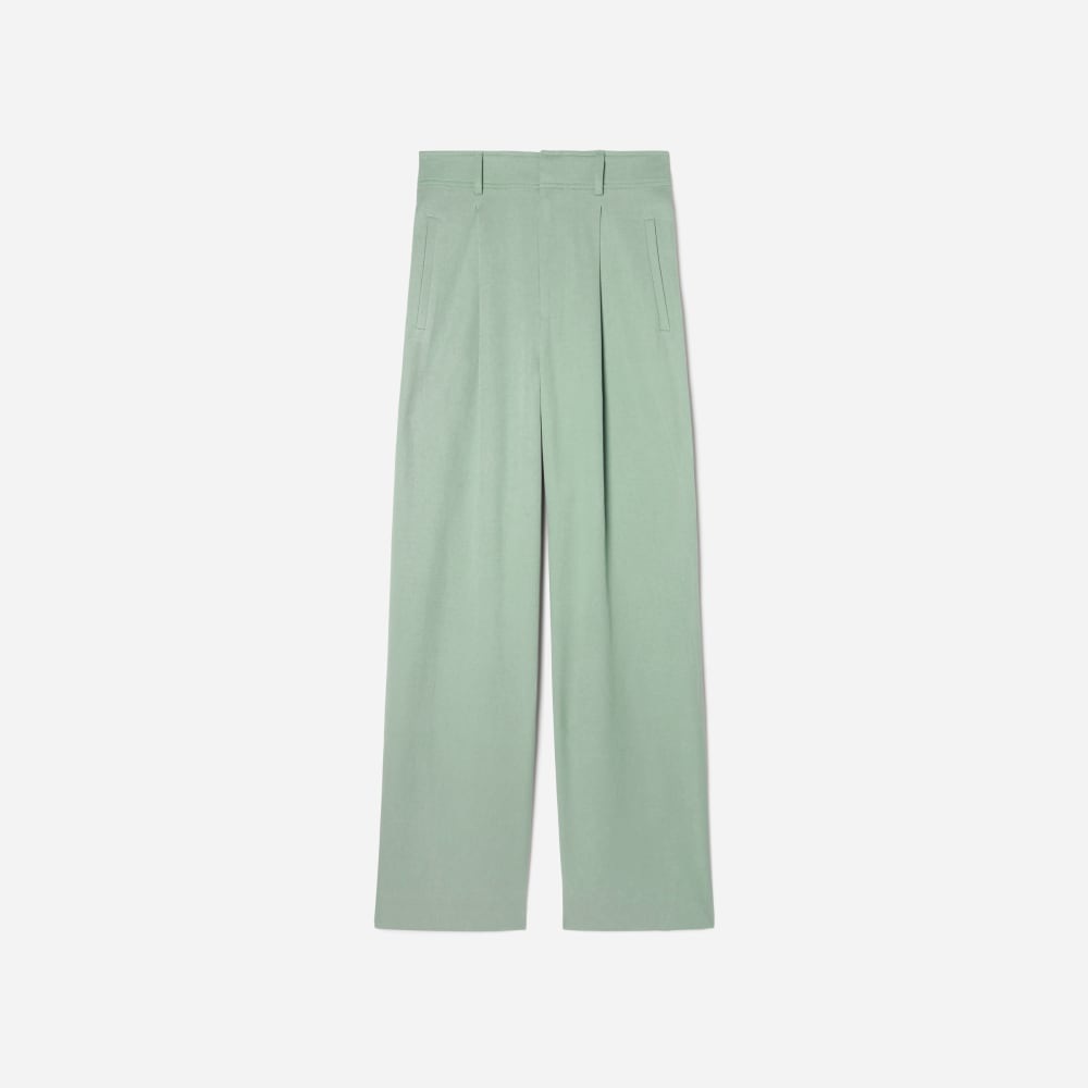 The Draper Pleated Pant in Buttersmooth | Lily Pad | 32 Inseam - Image 2