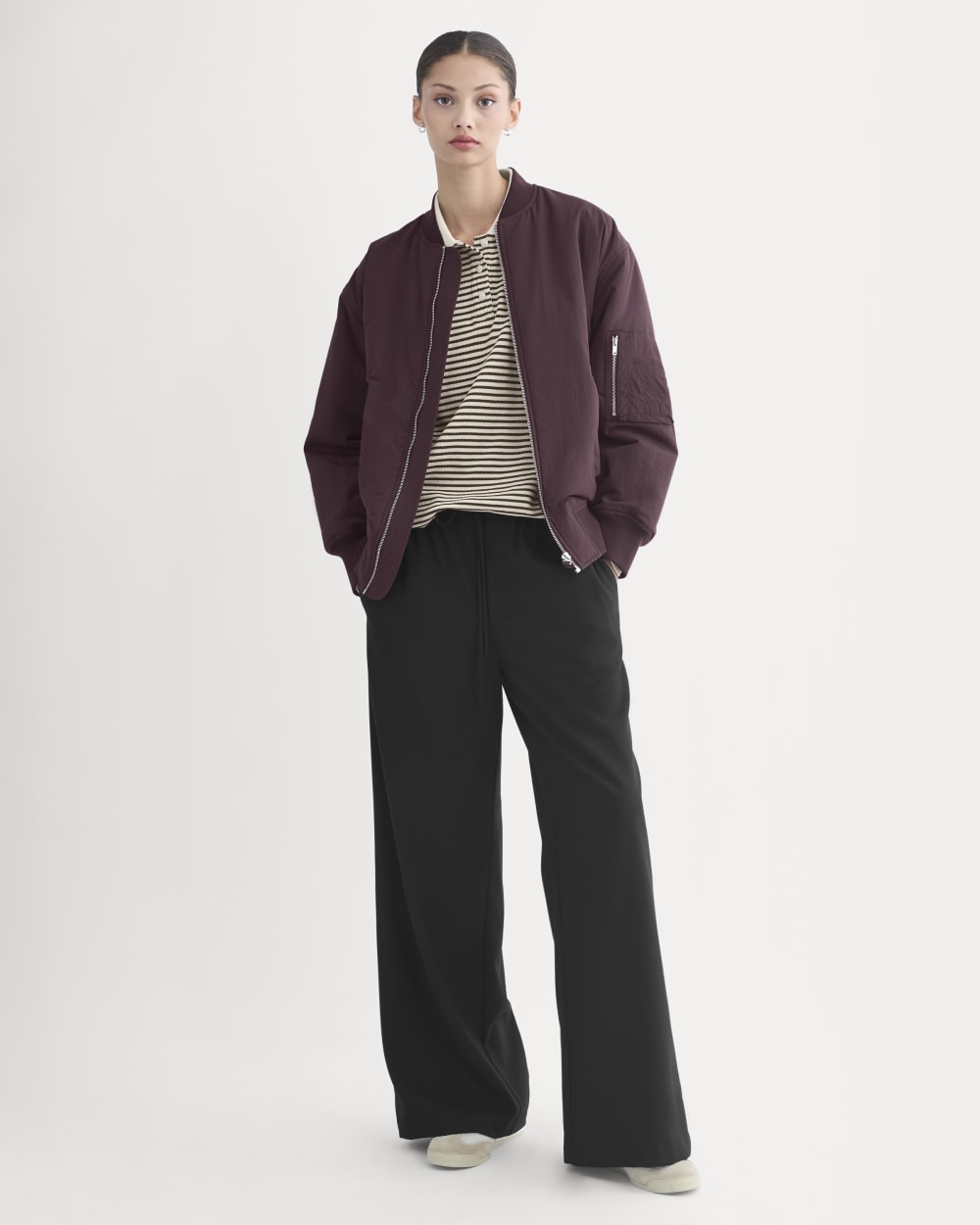 Renew Oversized Puffer Bomber | Deep Plum - Image 3