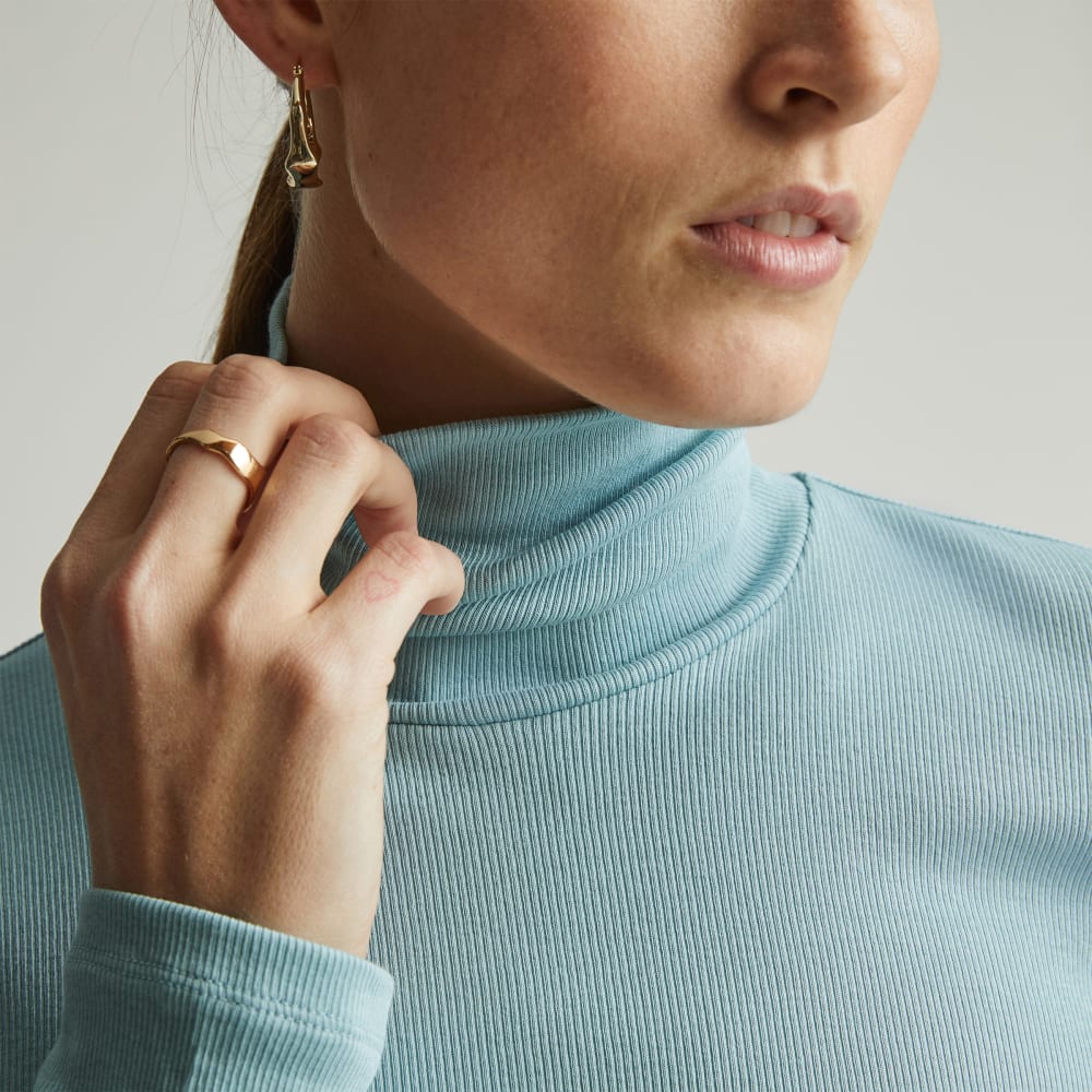 The Luxe Micro-Rib Turtleneck | Blue Shadow - Image 3