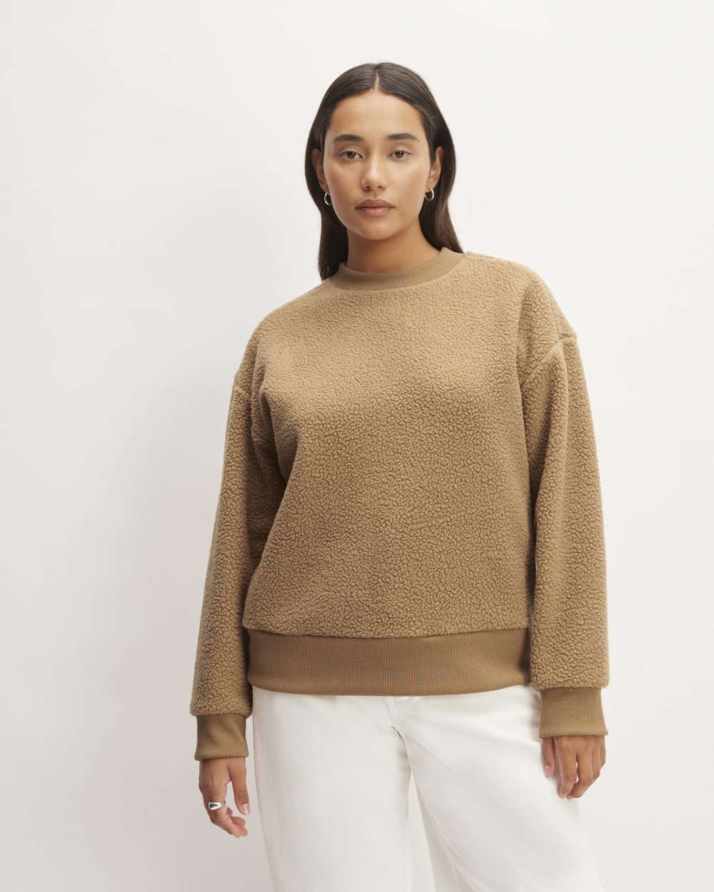 The ReNew Fleece Oversized Crew | Tiger's Eye