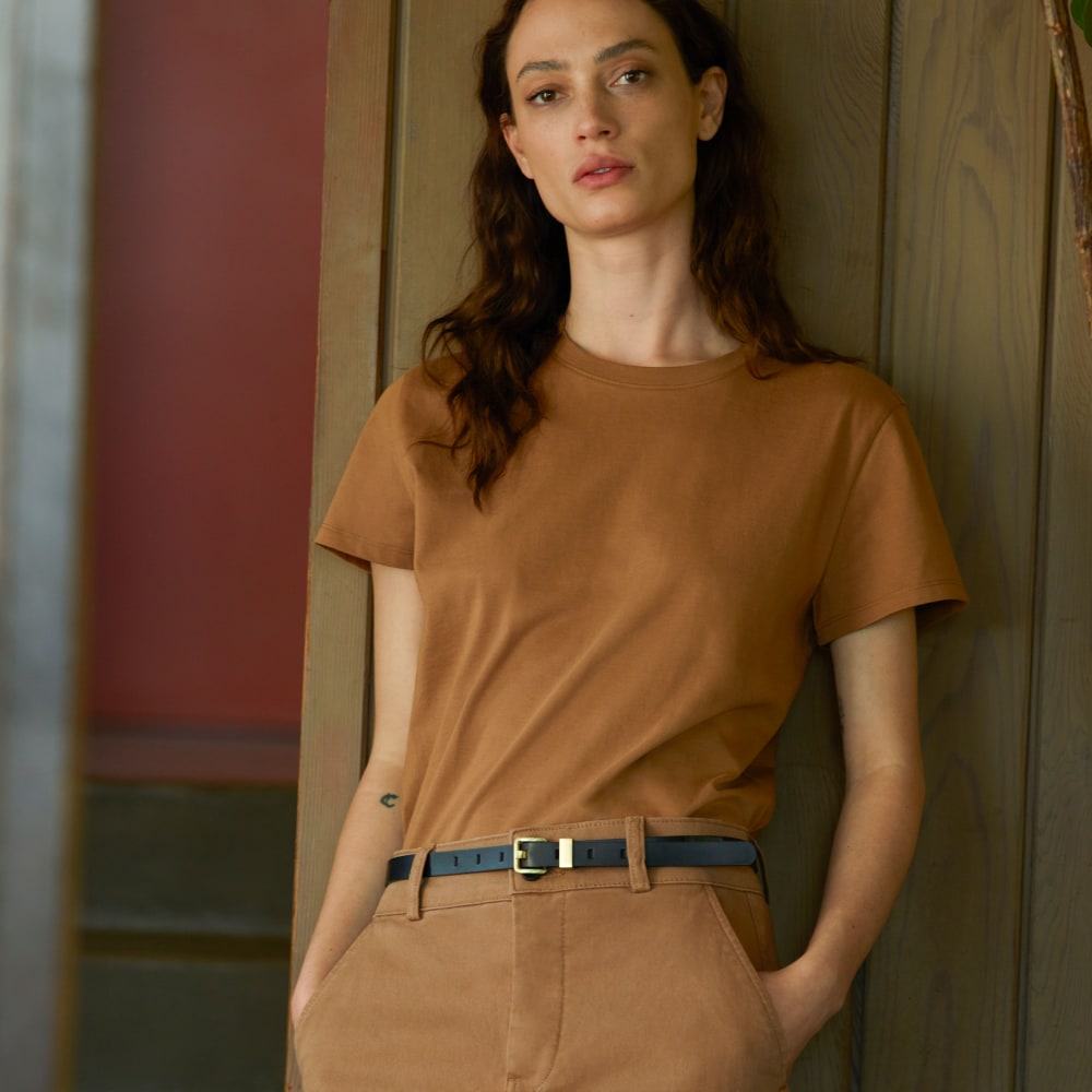 The Box-Cut Tee in Essential Cotton | Toasted Coconut | No Pocket - Image 5