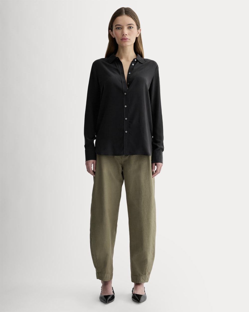 The Must-Have Shirt in Washable Silk | Black - Image 3