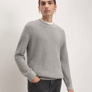 The No-Sweat Ribbed Crew |  Heathered Grey