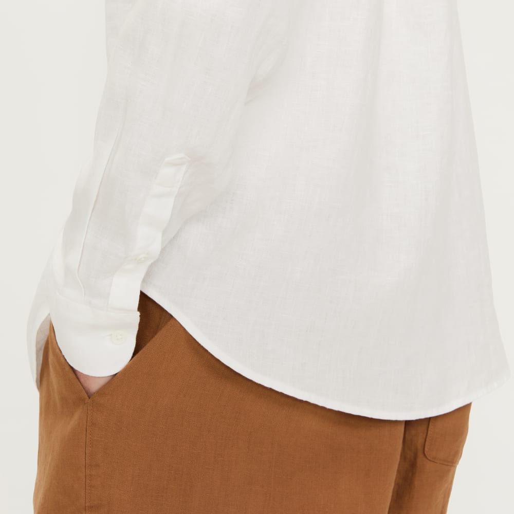 The Relaxed Linen Long-Sleeve Shirt | White - Image 5