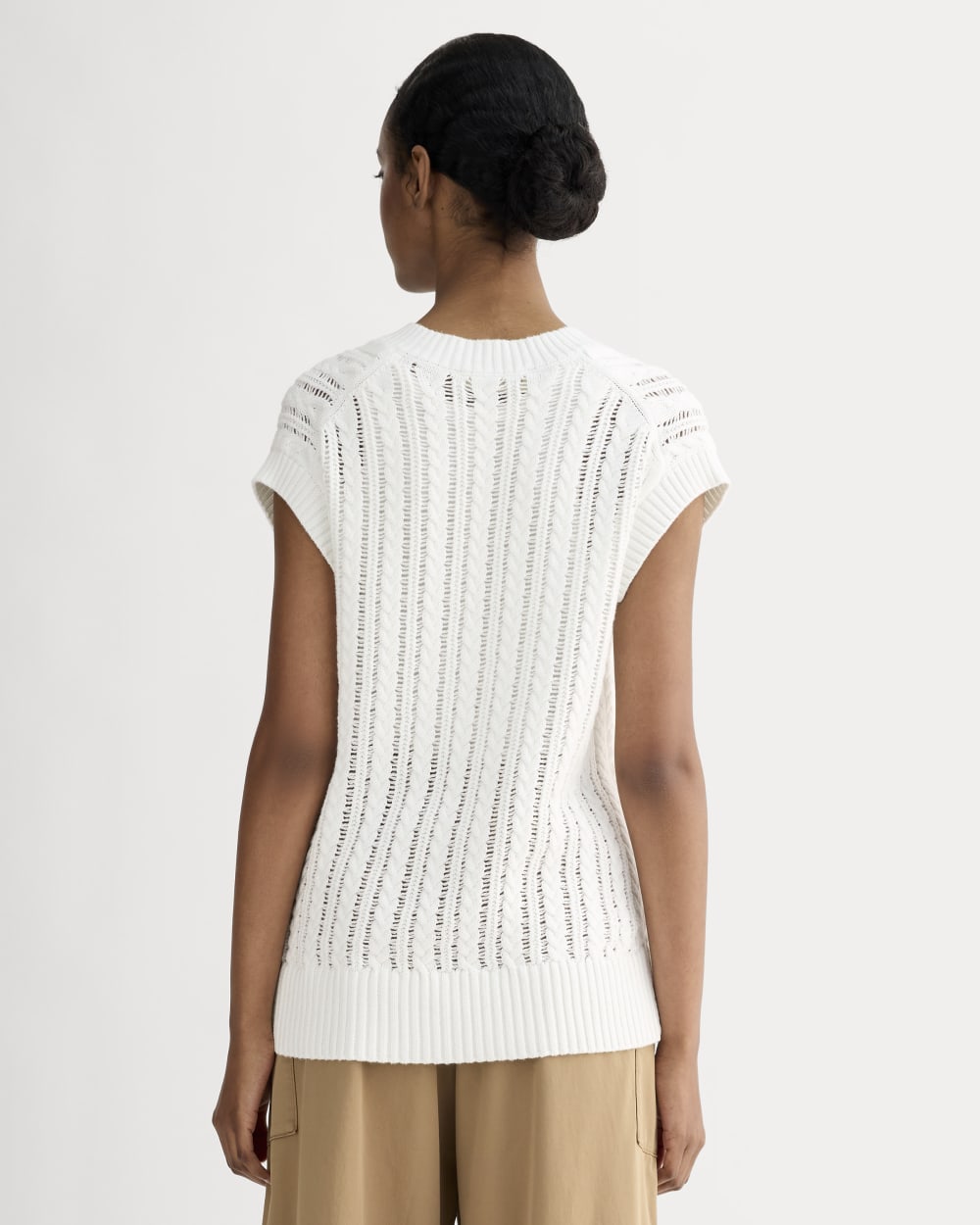 The Mesh Cable Vest in Everyday Cotton | White - Image 5