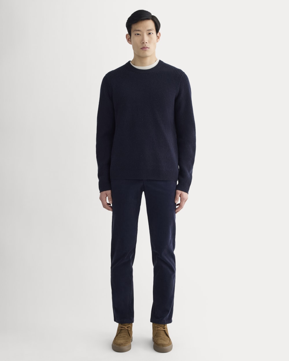 The Fisherman Crew in Wool Cashmere | Navy - Image 3