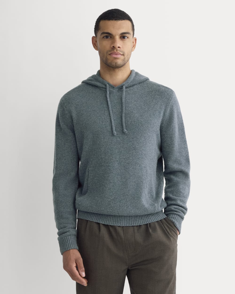 The Felted Merino Hoodie | Heather Midnight Navy
