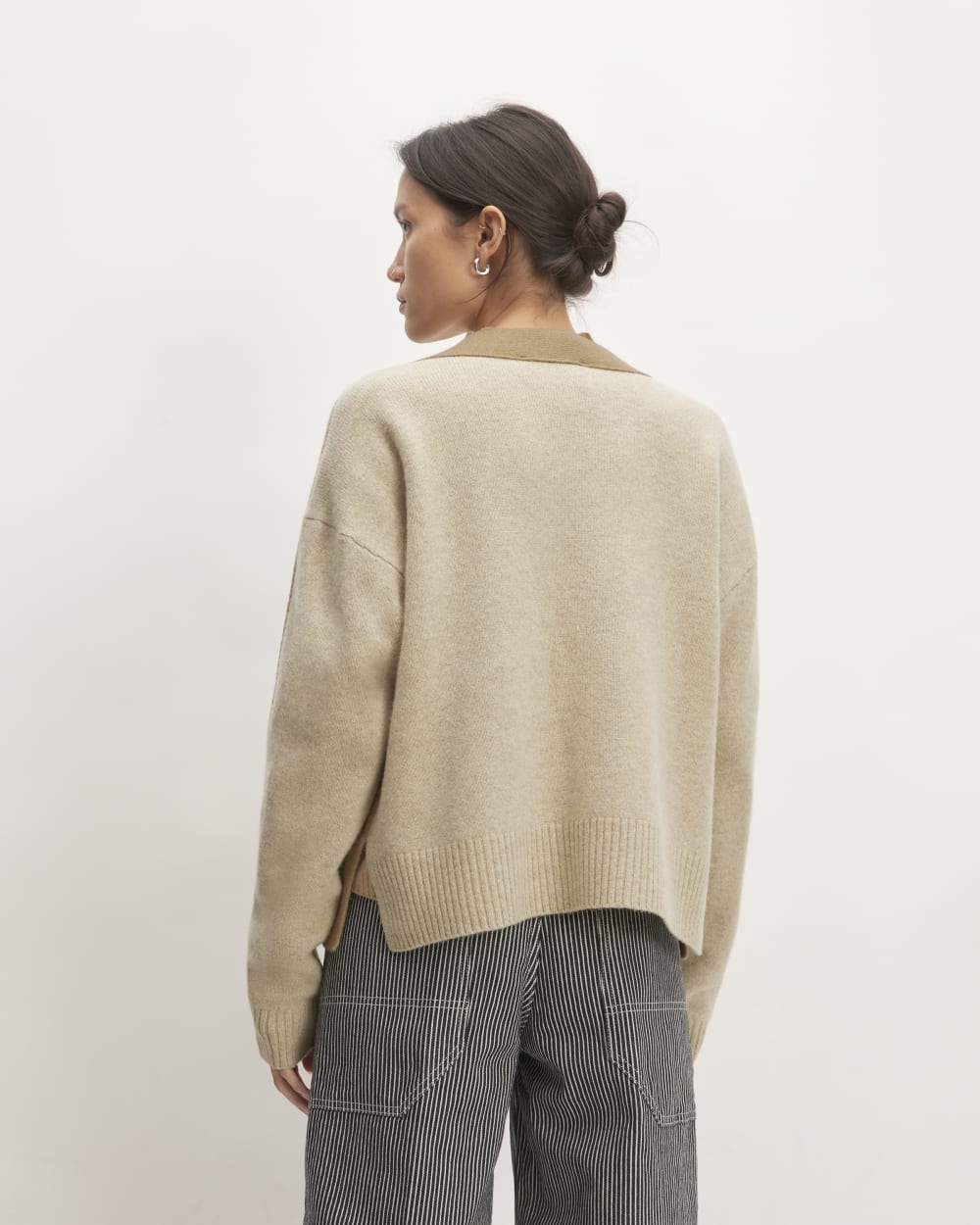 The Good Merino Wool Cardigan | Light Camel / Dark Oat - Image 6