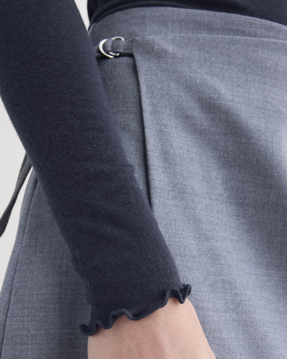 Sheer V-Neck Cardigan in Butterluxe | Deep Navy - Image 4