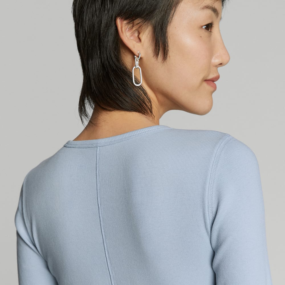 The Pima Micro-Rib Long-Sleeve Crew | Mist - Image 4