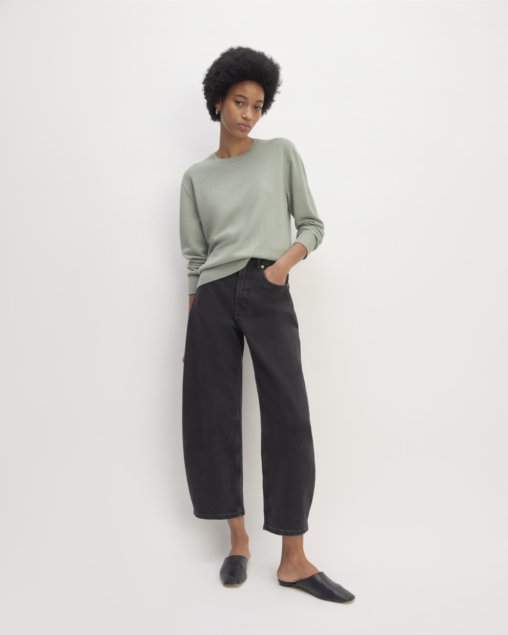 The Classic Crew in Cashmere | Light Sage Green - Image 3