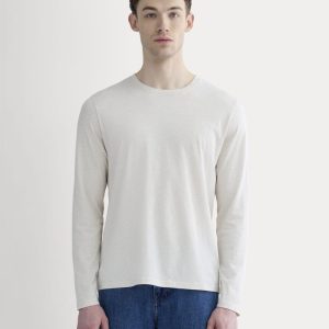 The Essential Organic Long-Sleeve Tee | Heathered Oat
