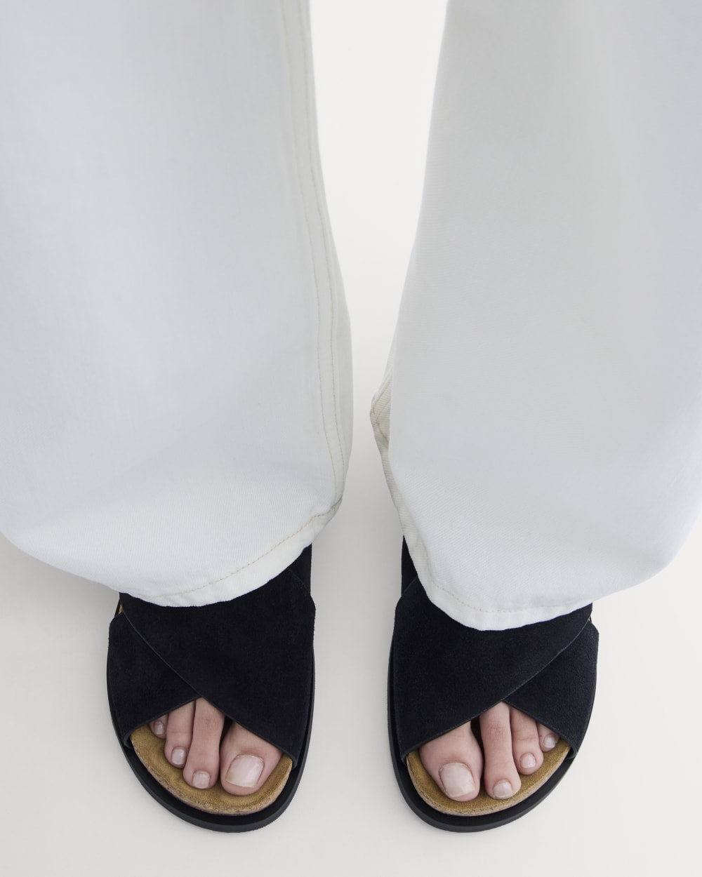 The Suede Crossover Sandal | Black - Image 4