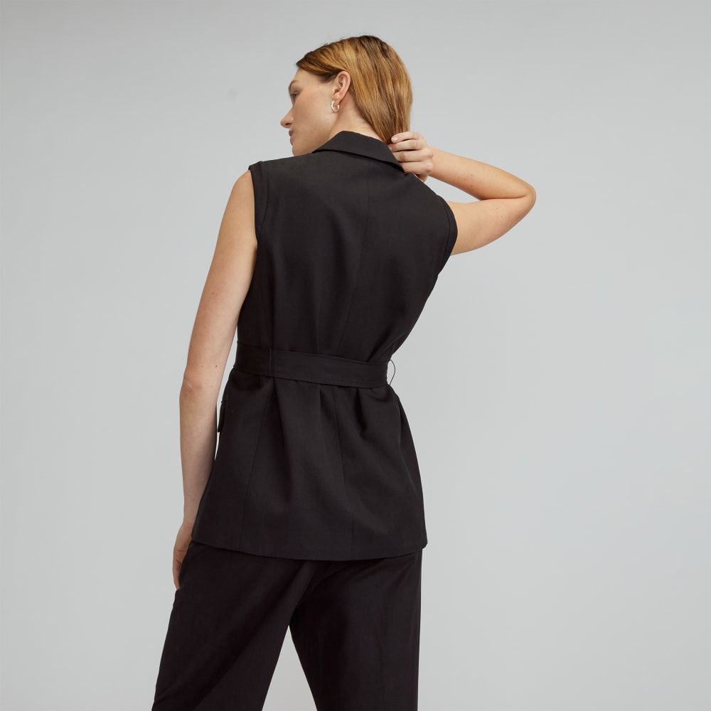 The Sleeveless Blazer in Buttersmooth | Black - Image 3
