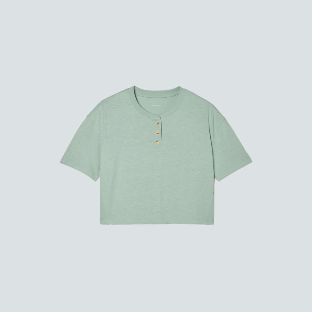 The Vintage Henley Hemp Tee | White Sage - Image 2