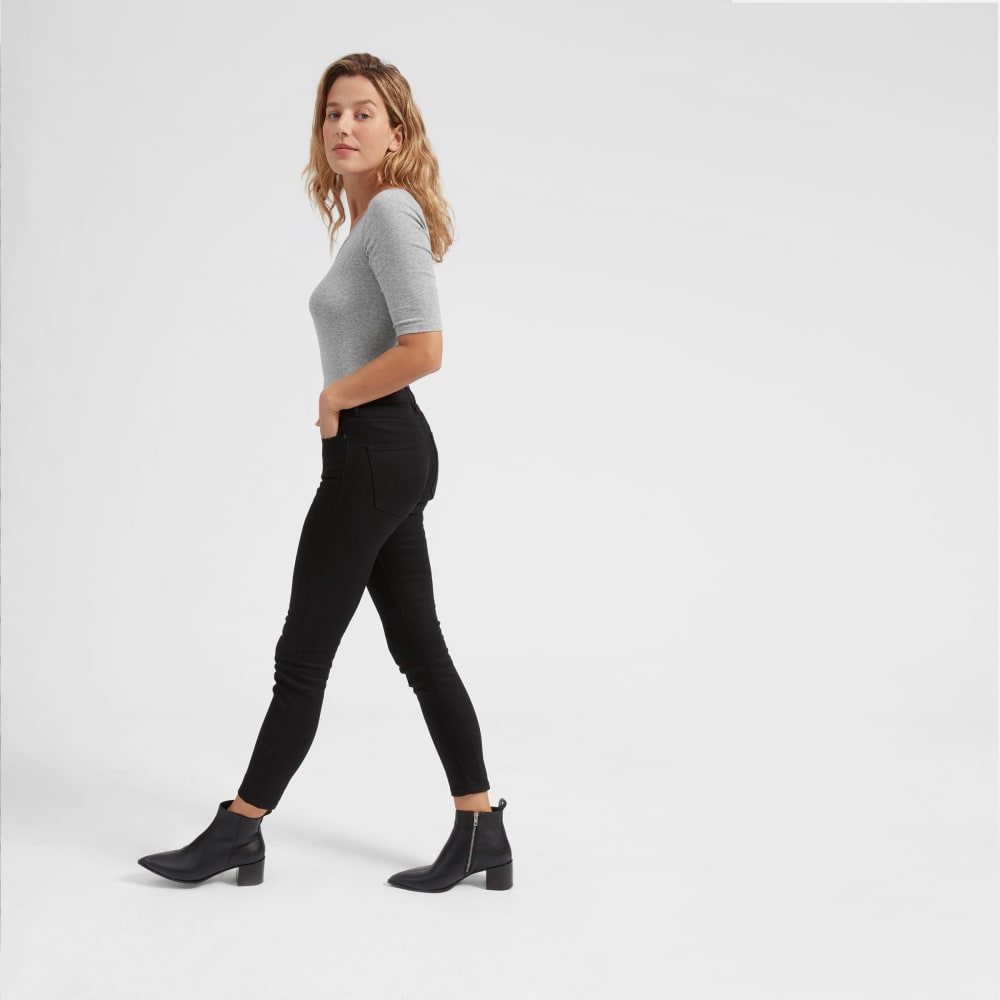 The Luxe Micro-Rib Scoop-Neck Tee | Heathered Grey - Image 5