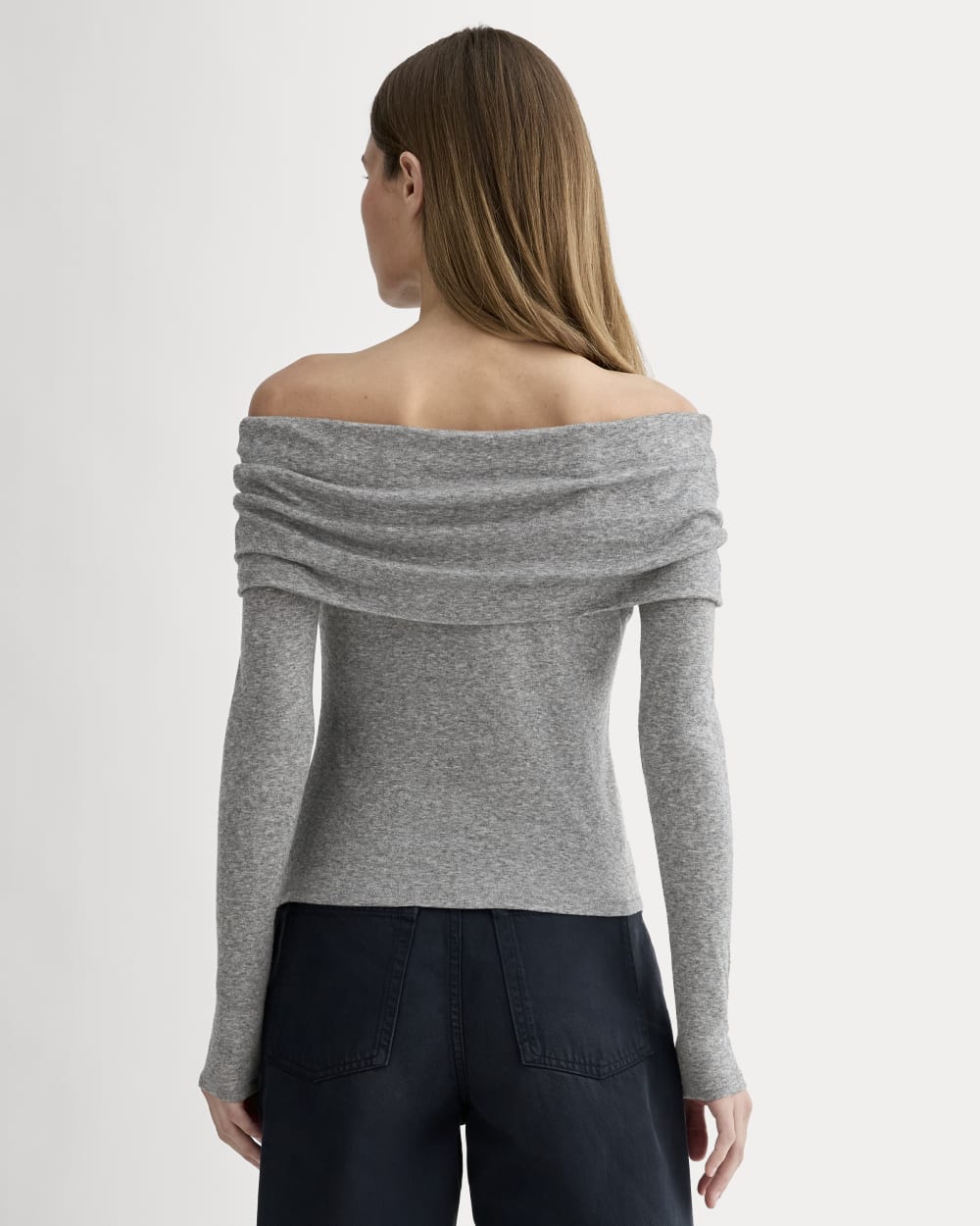 The Off-the-Shoulder Top in Butterluxe | Heather Charcoal - Image 5
