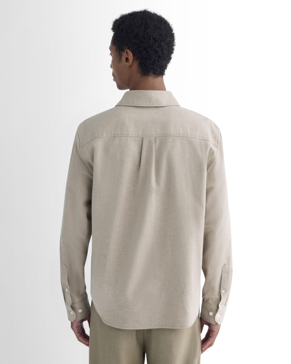 Brushed Flannel Shirt | Heathered Oatmeal - Image 5