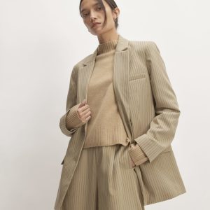 The Oversized Blazer in Buttersmooth | Cornstalk / Black